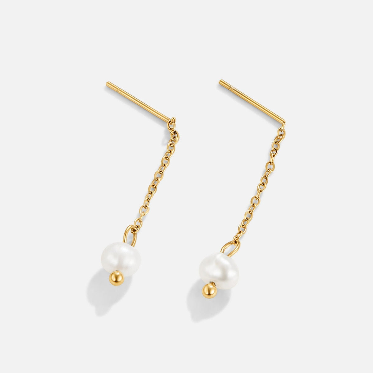 Maria Warm Gold-Tone Pearl Drop Earrings