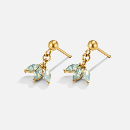 Pointed Marquise Petal Gold-Tone Drop Earrings