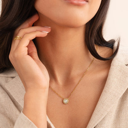 Scattered Crystal Gold-Tone Chain Necklace