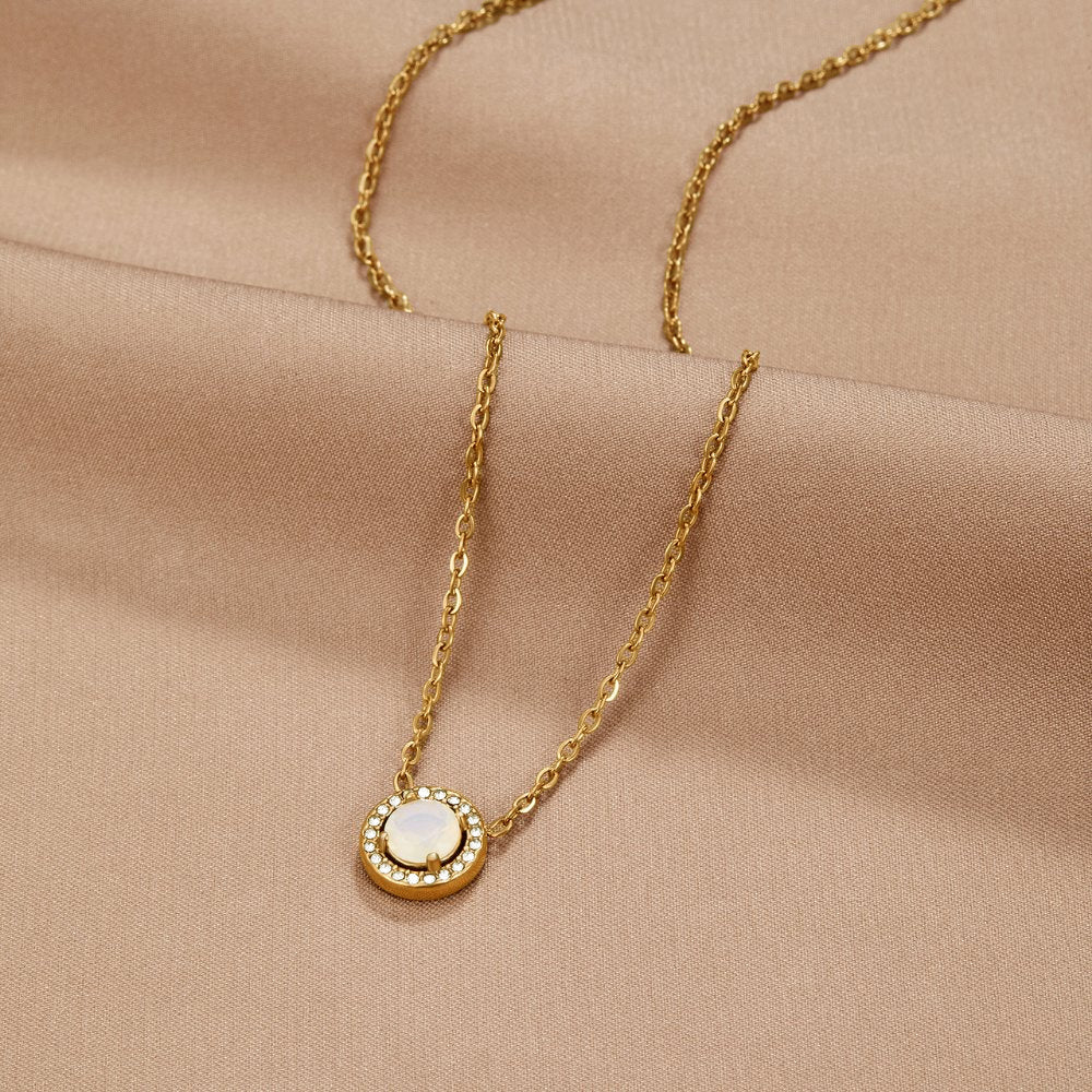 Scattered Crystal Gold-Tone Chain Necklace