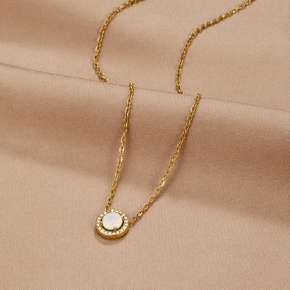 Scattered Crystal Gold-Tone Chain Necklace