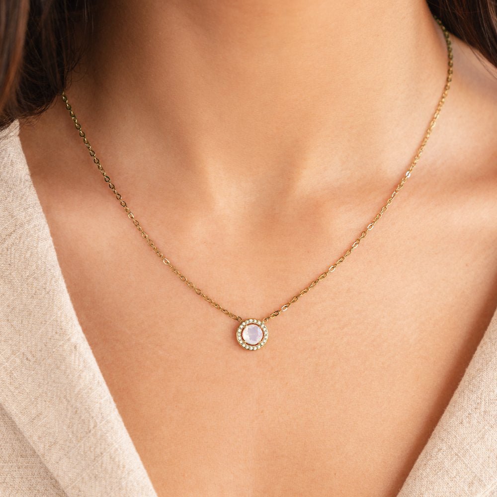 Scattered Crystal Gold-Tone Chain Necklace