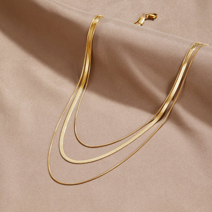 Gathered Fine Strands Gold-Tone Chain Necklace