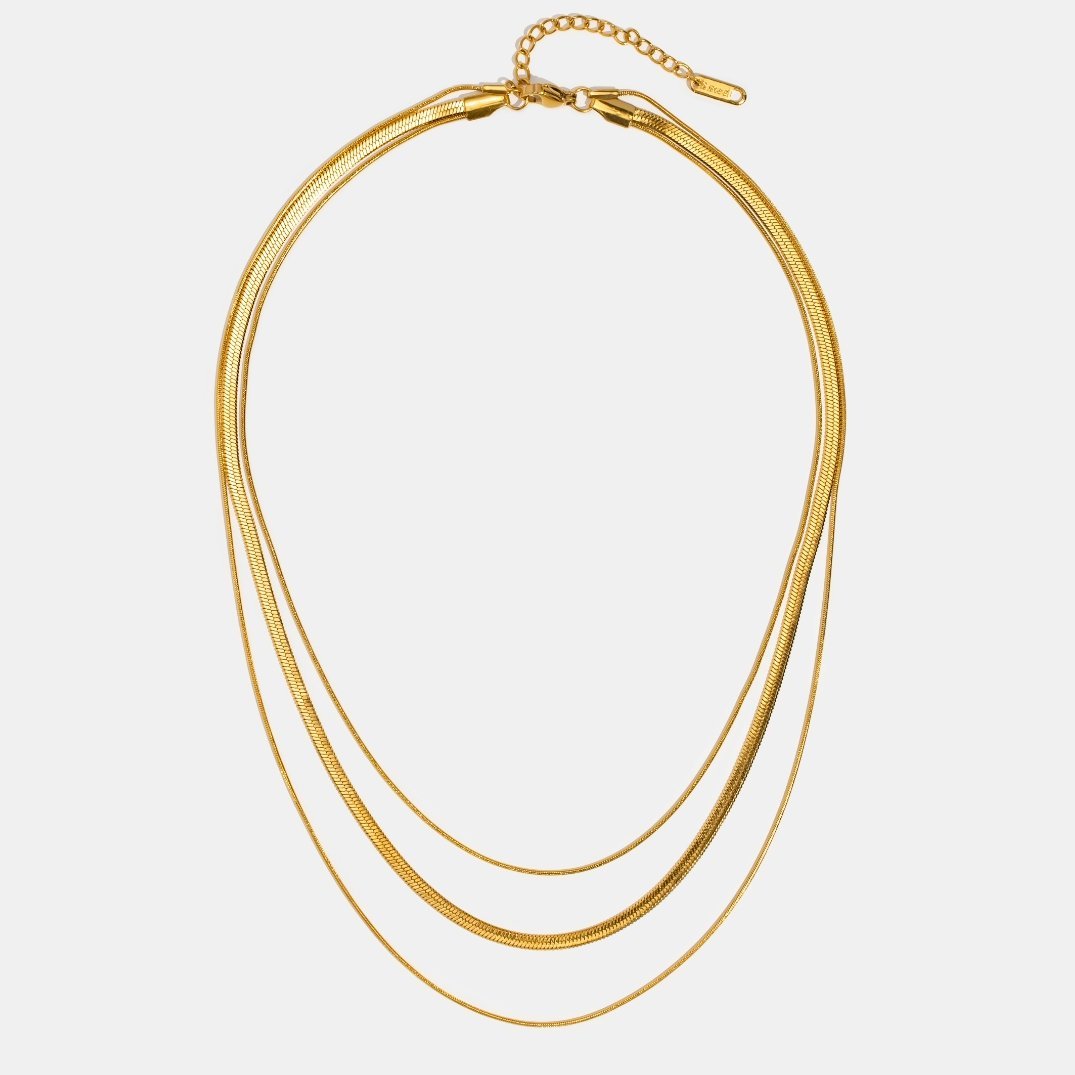 Gathered Fine Strands Gold-Tone Chain Necklace