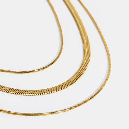 Gathered Fine Strands Gold-Tone Chain Necklace