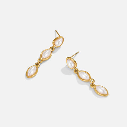 Serena Hanging Pearl Gold-Tone Drop Earrings