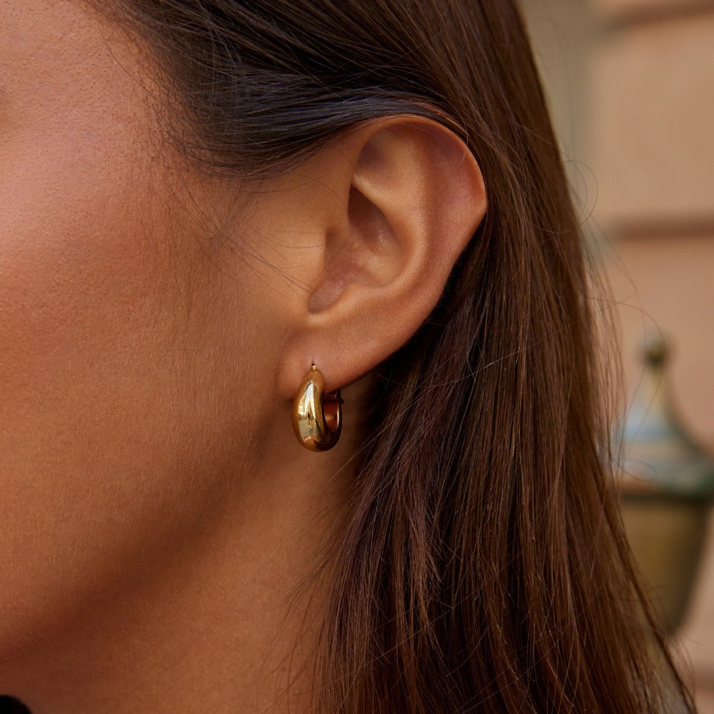 Serenity Polished Gold-Tone Hoop Earrings