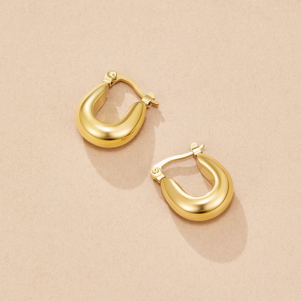 Serenity Polished Gold-Tone Hoop Earrings