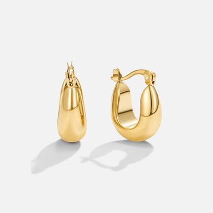 Serenity Polished Gold-Tone Hoop Earrings
