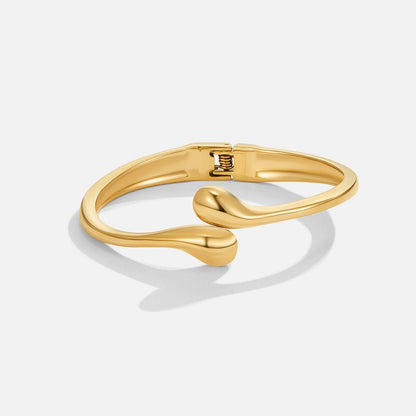 Soft Teardrop Pear-Shaped Gold-Tone Bangle