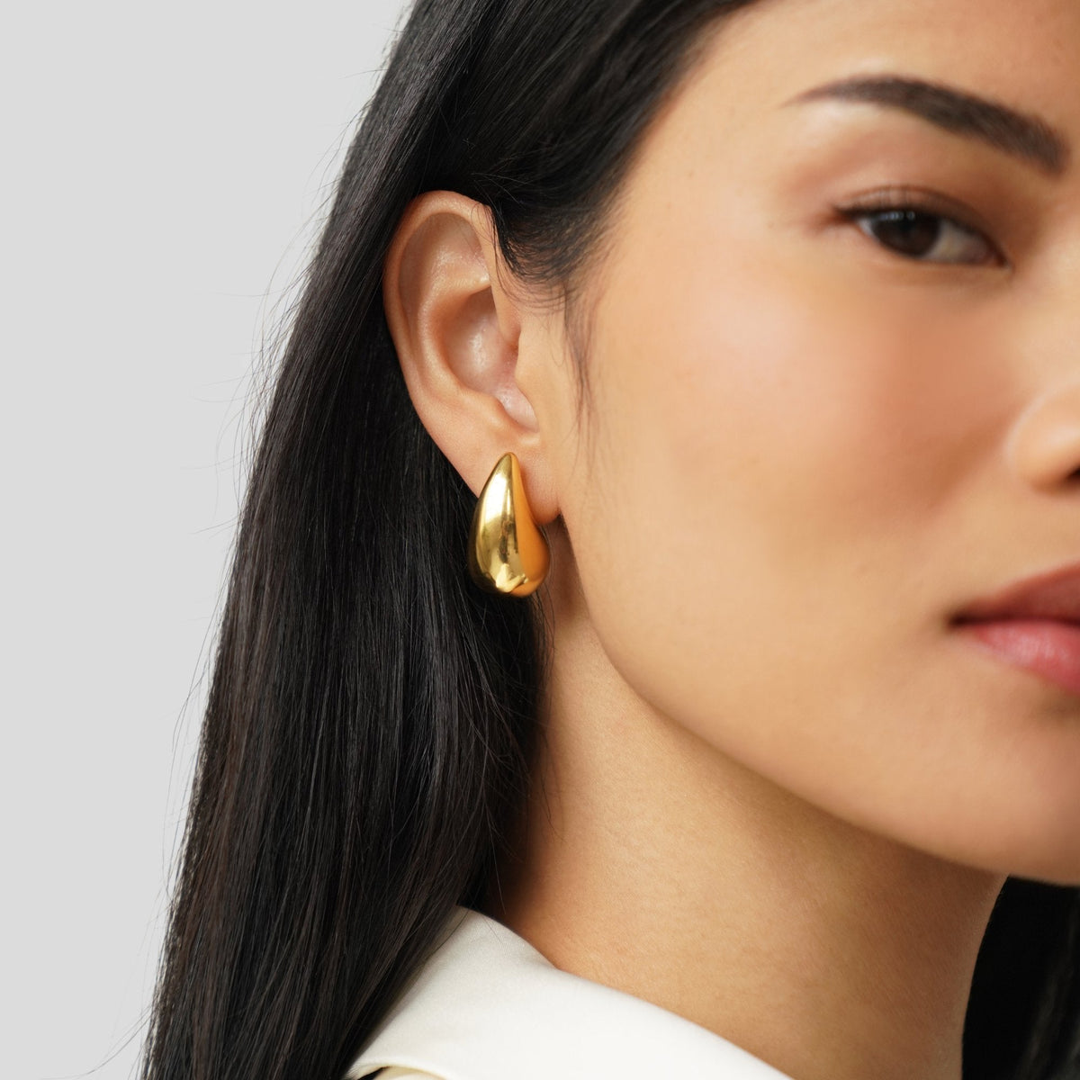 Amara Smooth Teardrop Earrings in Gold-Tone