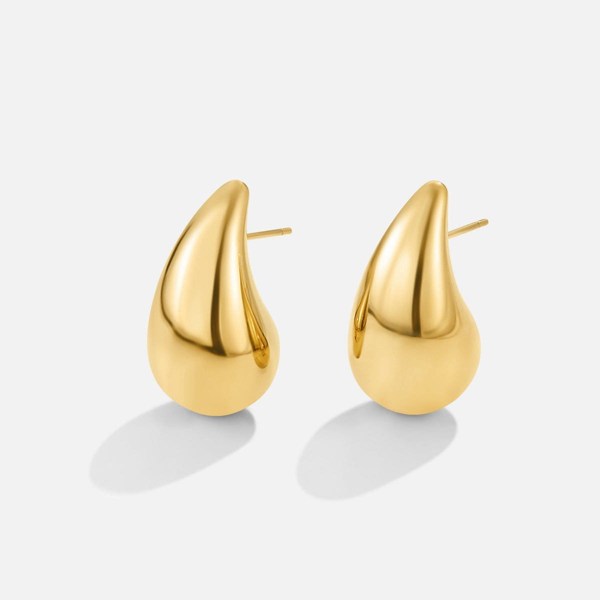 Amara Smooth Teardrop Earrings in Gold-Tone