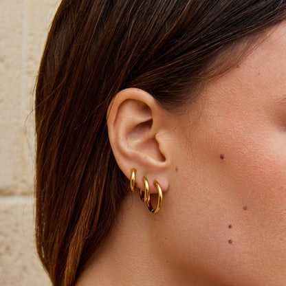 Mini Gold-Tone Hoop Earrings Set of Three