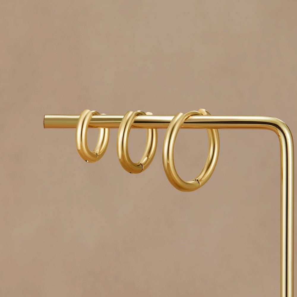 Mini Gold-Tone Hoop Earrings Set of Three