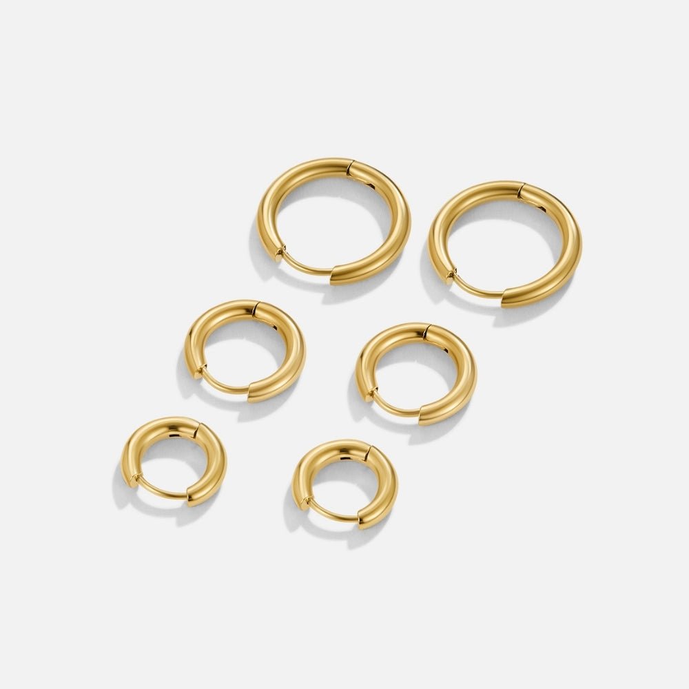 Mini Gold-Tone Hoop Earrings Set of Three
