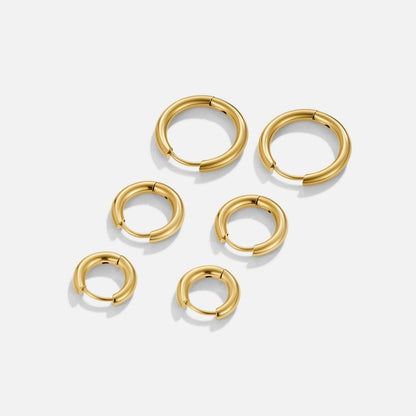 Mini Gold-Tone Hoop Earrings Set of Three