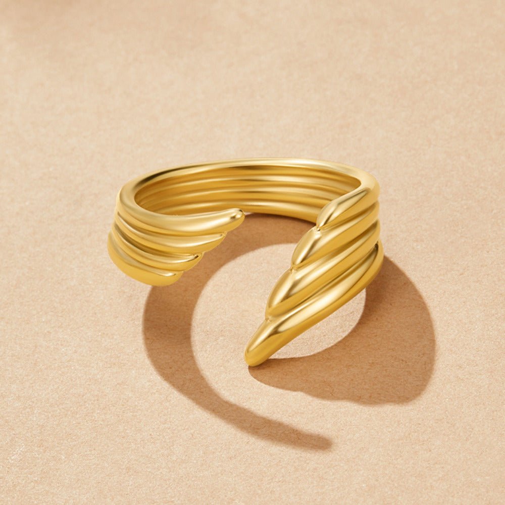 Angel Wing Open Wrap Ring in a Golden Finish