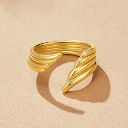 Angel Wing Open Wrap Ring in a Golden Finish