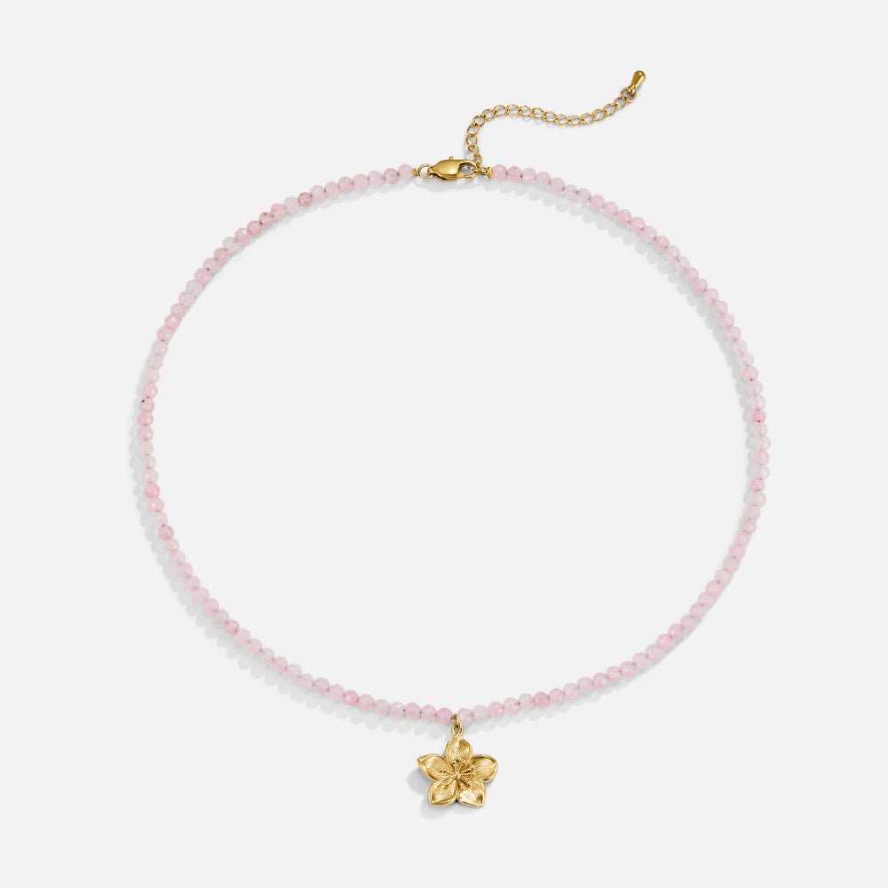 Small Flower Bloom Gold-Tone Pendant Necklace