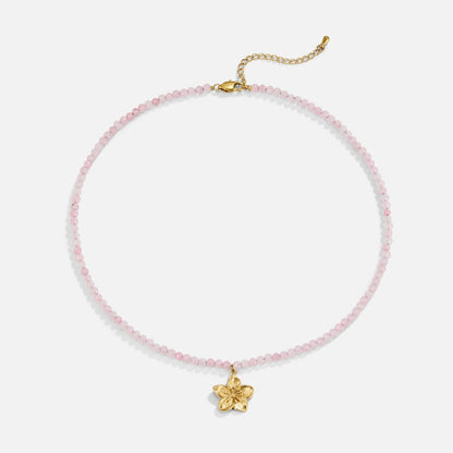 Small Flower Bloom Gold-Tone Pendant Necklace