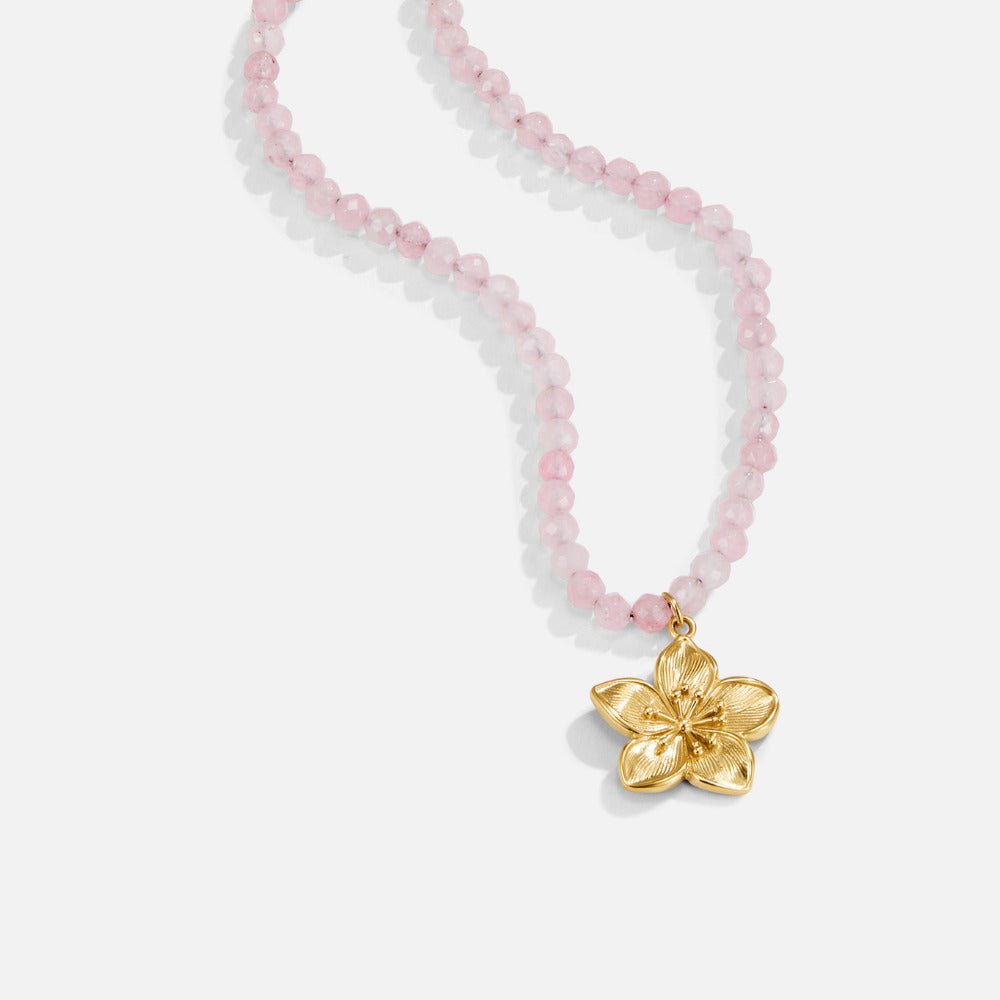 Small Flower Bloom Gold-Tone Pendant Necklace