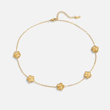 Clustered Clover Charms Gold-Tone Necklace