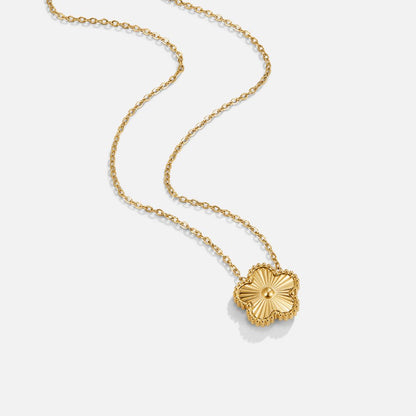 Single Clover Charm Gold-Tone Pendant Necklace