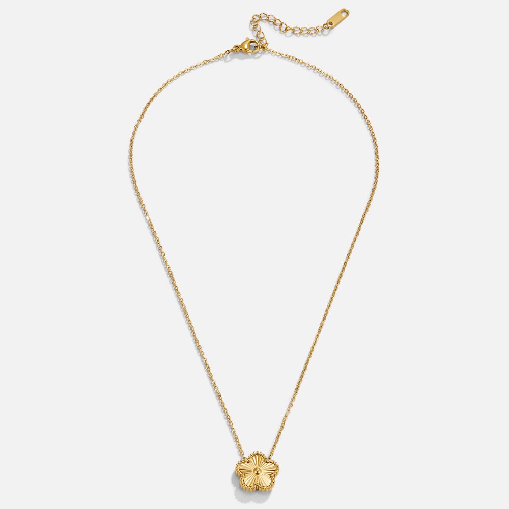 Single Clover Charm Gold-Tone Pendant Necklace