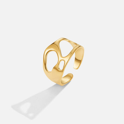 Golden Dream Ring with an Openwork Cut-Out Band