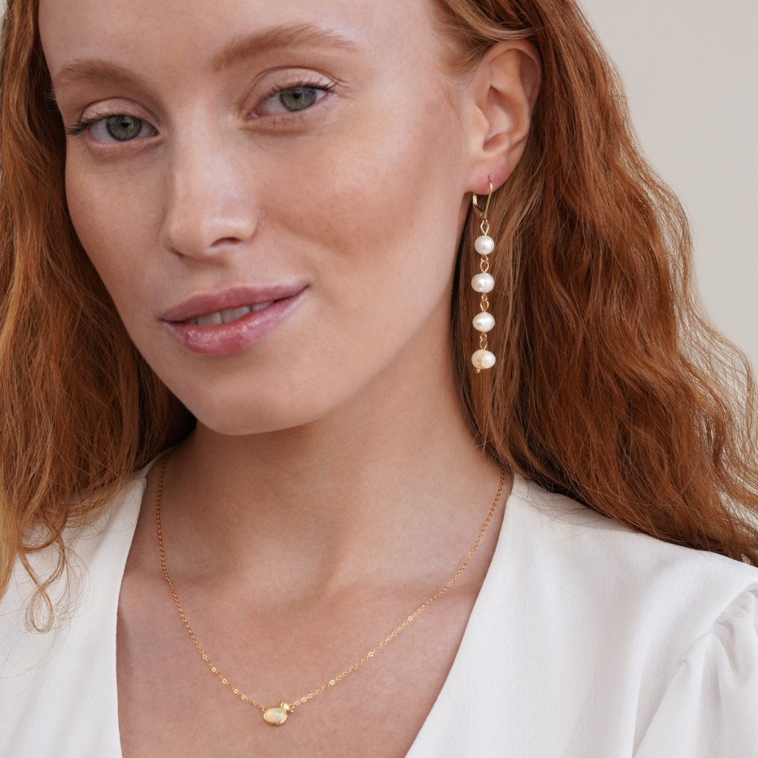 Freshwater Pearl Gold-Tone Drop Earrings