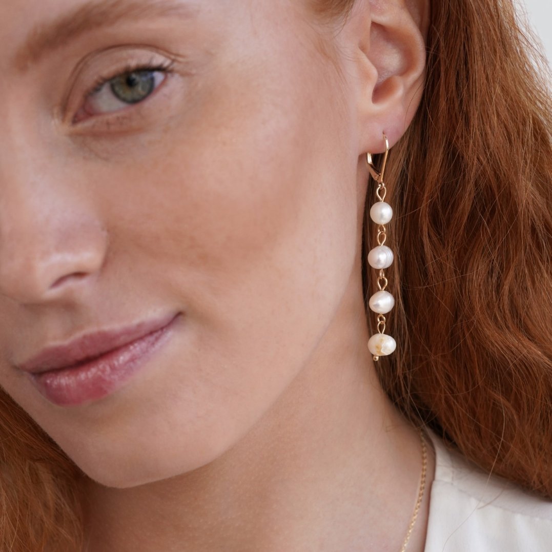 Freshwater Pearl Gold-Tone Drop Earrings