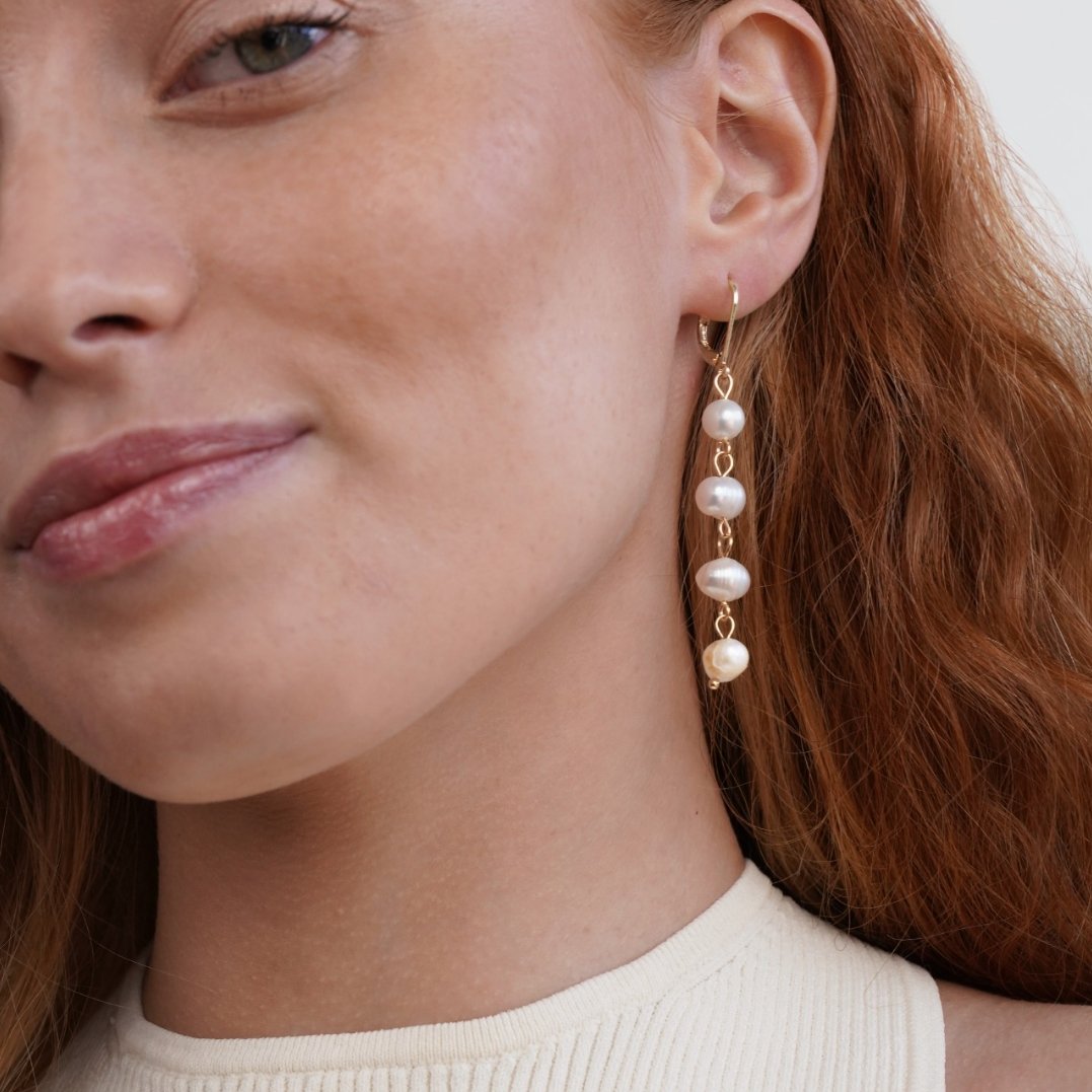 Freshwater Pearl Gold-Tone Drop Earrings