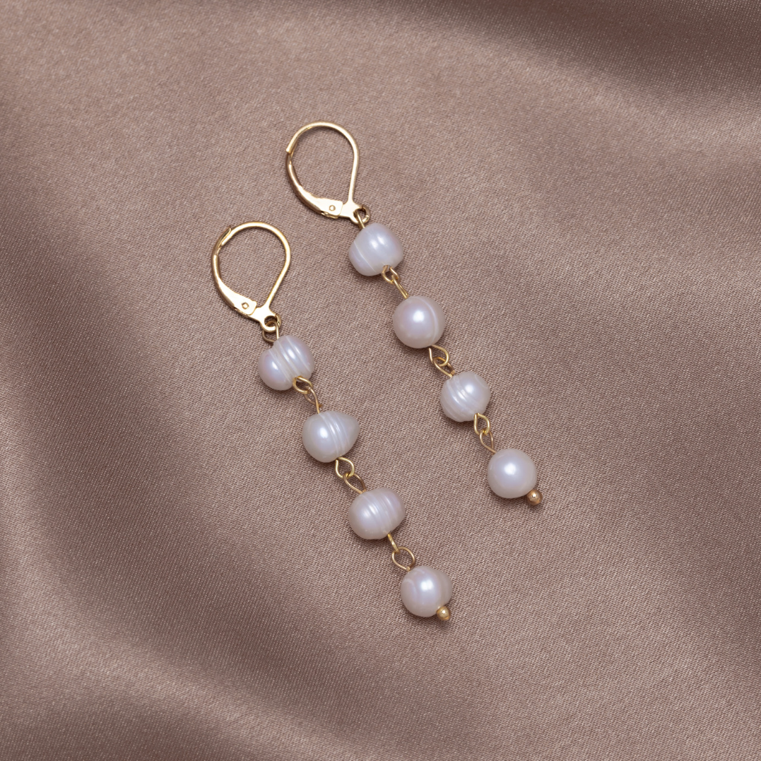 Freshwater Pearl Gold-Tone Drop Earrings