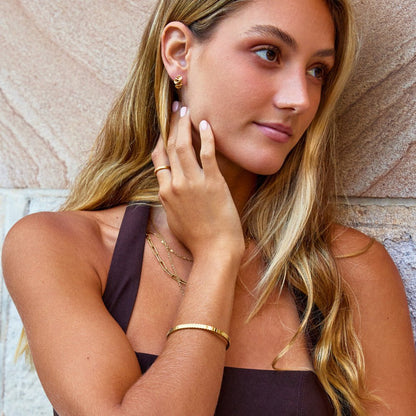 Long Coiled Ribbon Gold-Tone Drop Earrings