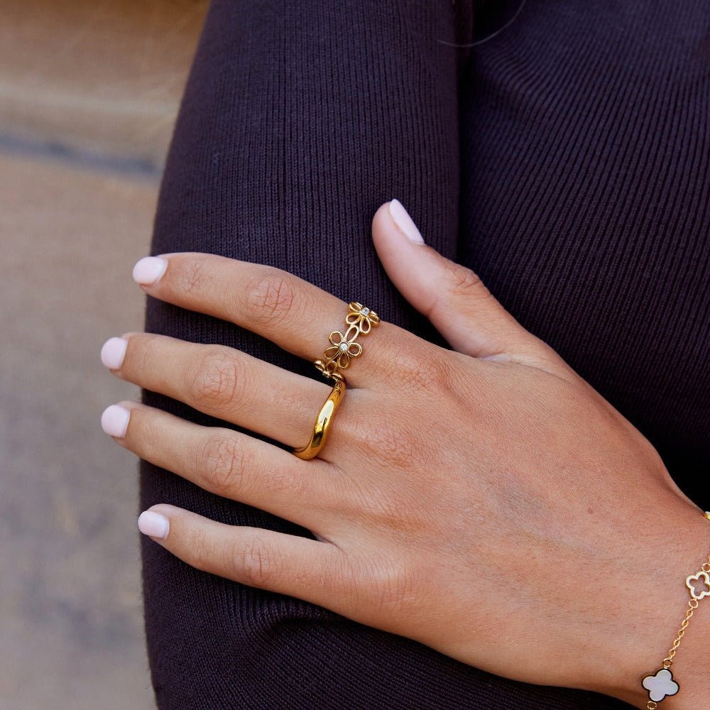 Wildflower Loop Gold-Tone Infinity Band Ring