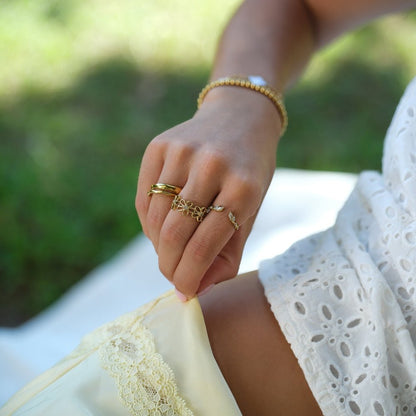 Wildflower Loop Gold-Tone Infinity Band Ring