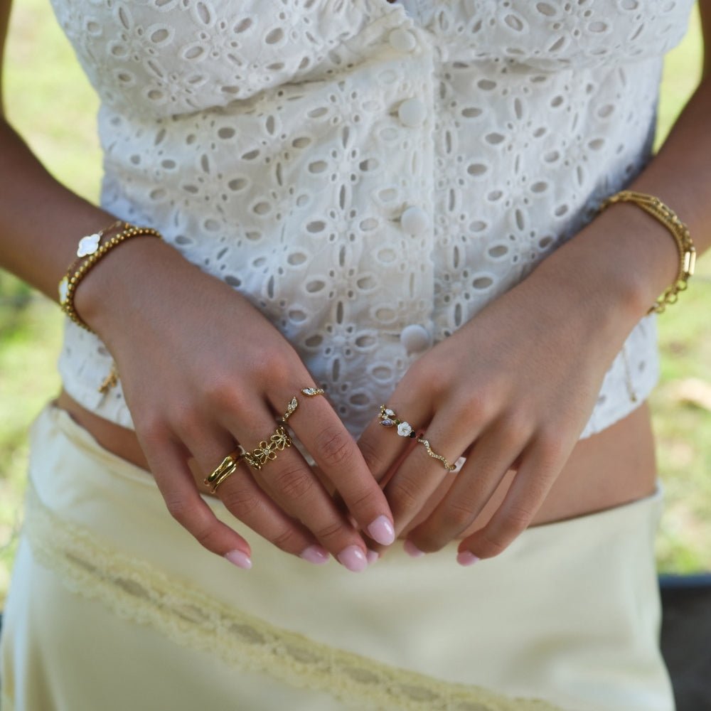 Wildflower Loop Gold-Tone Infinity Band Ring