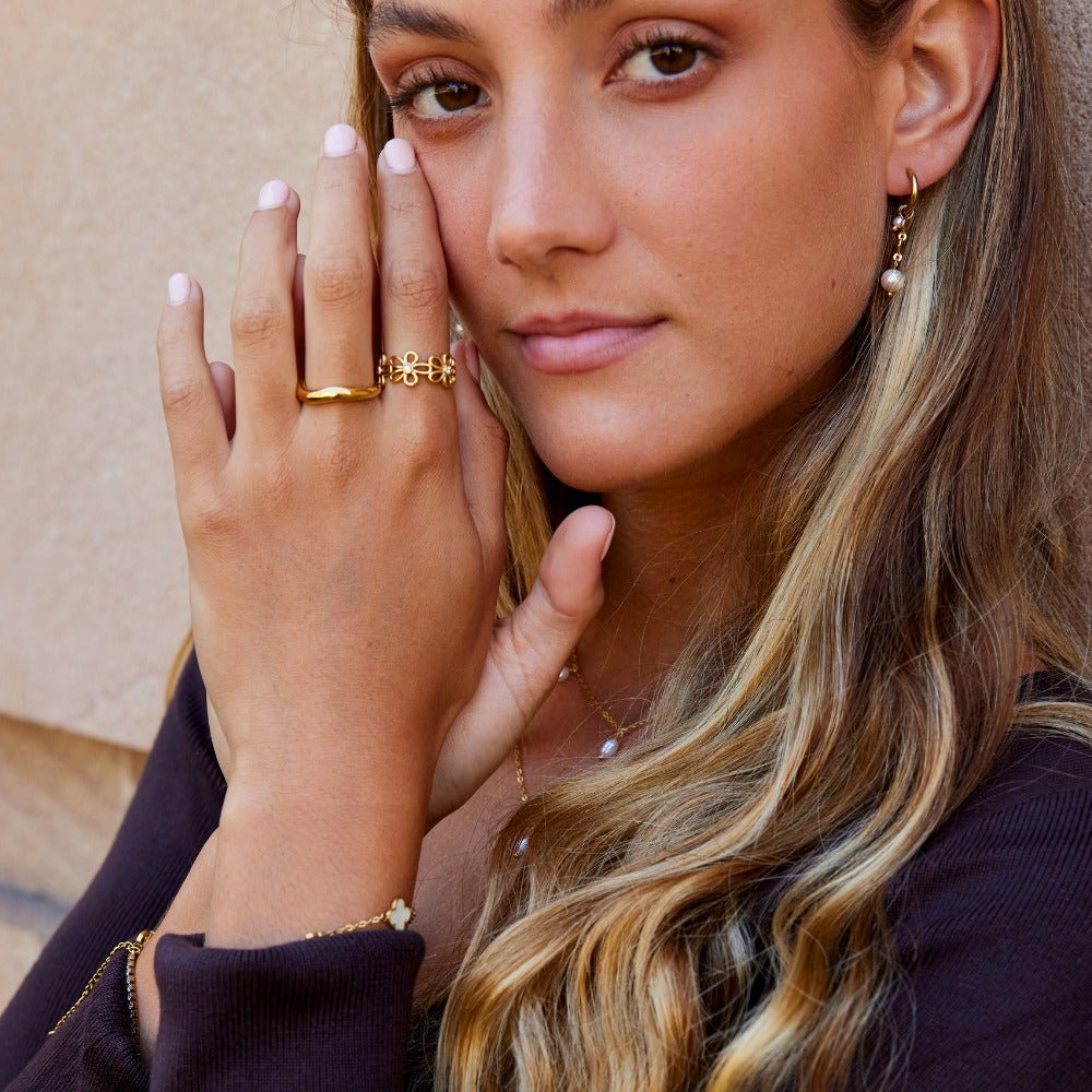 Wildflower Loop Gold-Tone Infinity Band Ring
