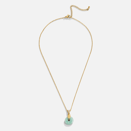 Jade Green Good Luck Pendant Chain Necklace