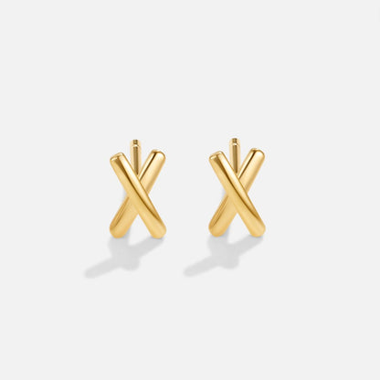 Little Cross Kiss Everyday Stud Earrings