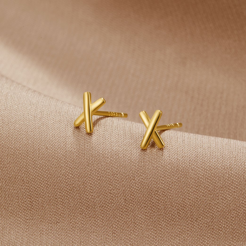 Little Cross Kiss Everyday Stud Earrings