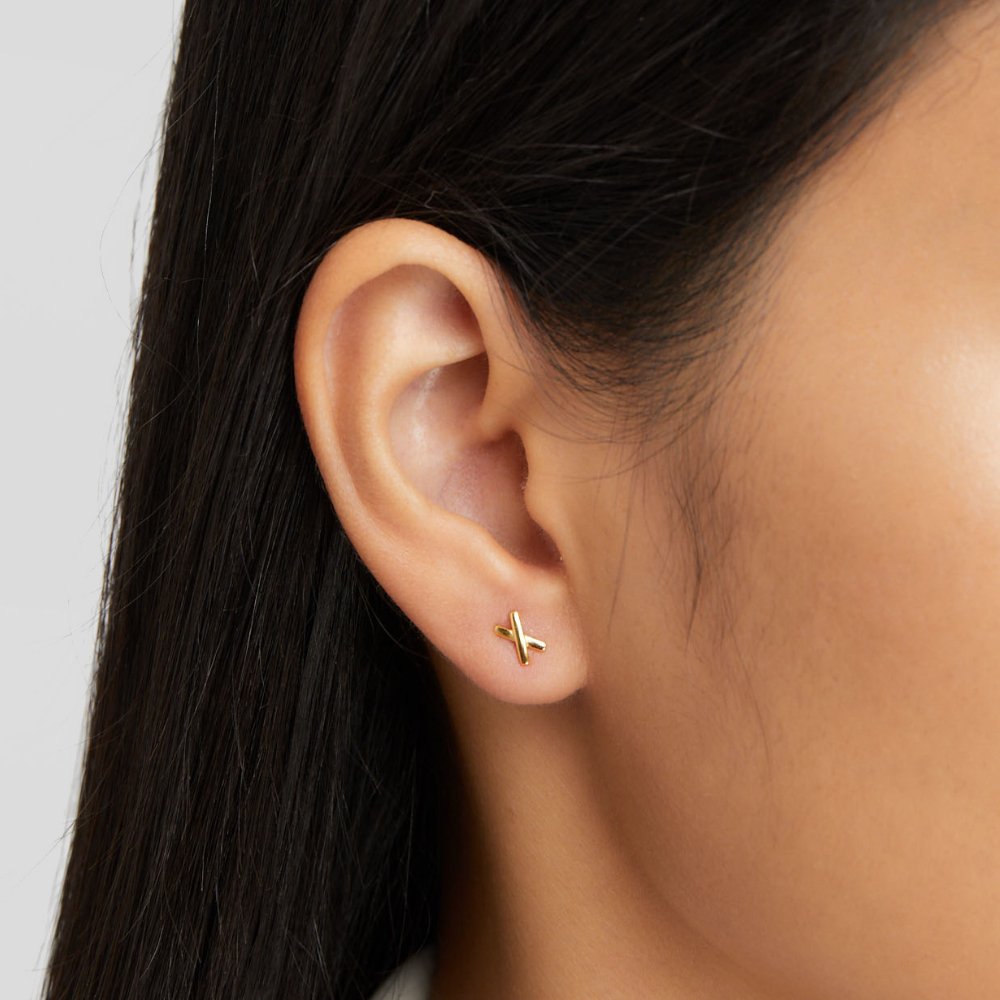 Little Cross Kiss Everyday Stud Earrings