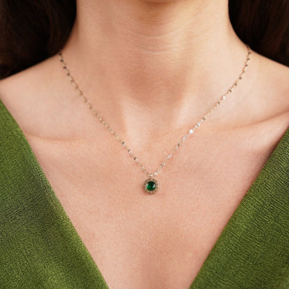 Athena Green Crystal Drop Pendant Necklace