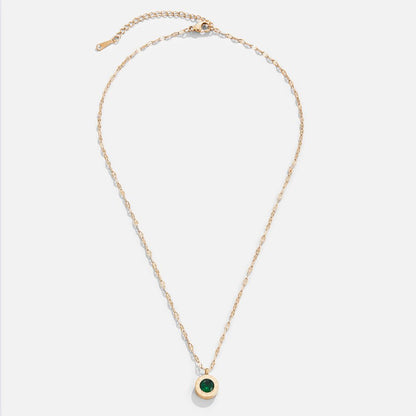 Athena Green Crystal Drop Pendant Necklace