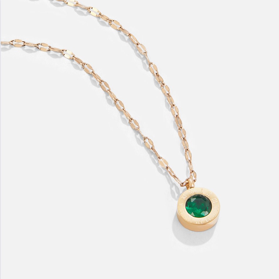 Athena Green Crystal Drop Pendant Necklace