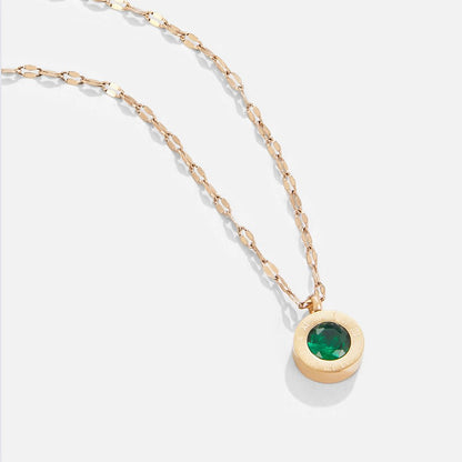 Athena Green Crystal Drop Pendant Necklace