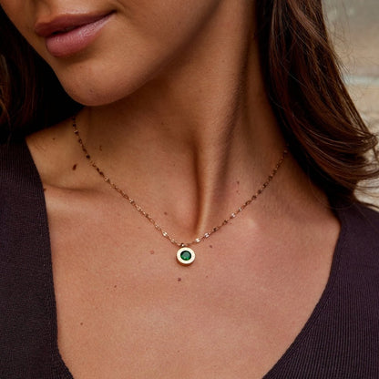 Athena Green Crystal Drop Pendant Necklace