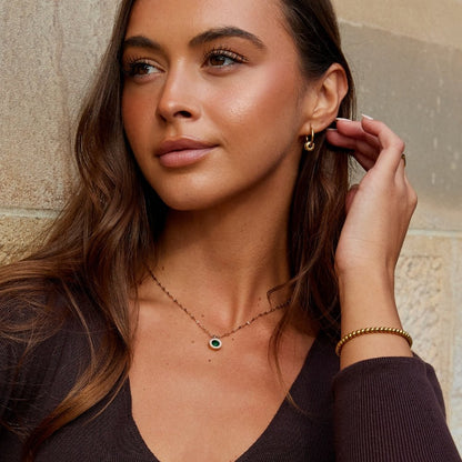 Athena Green Crystal Drop Pendant Necklace