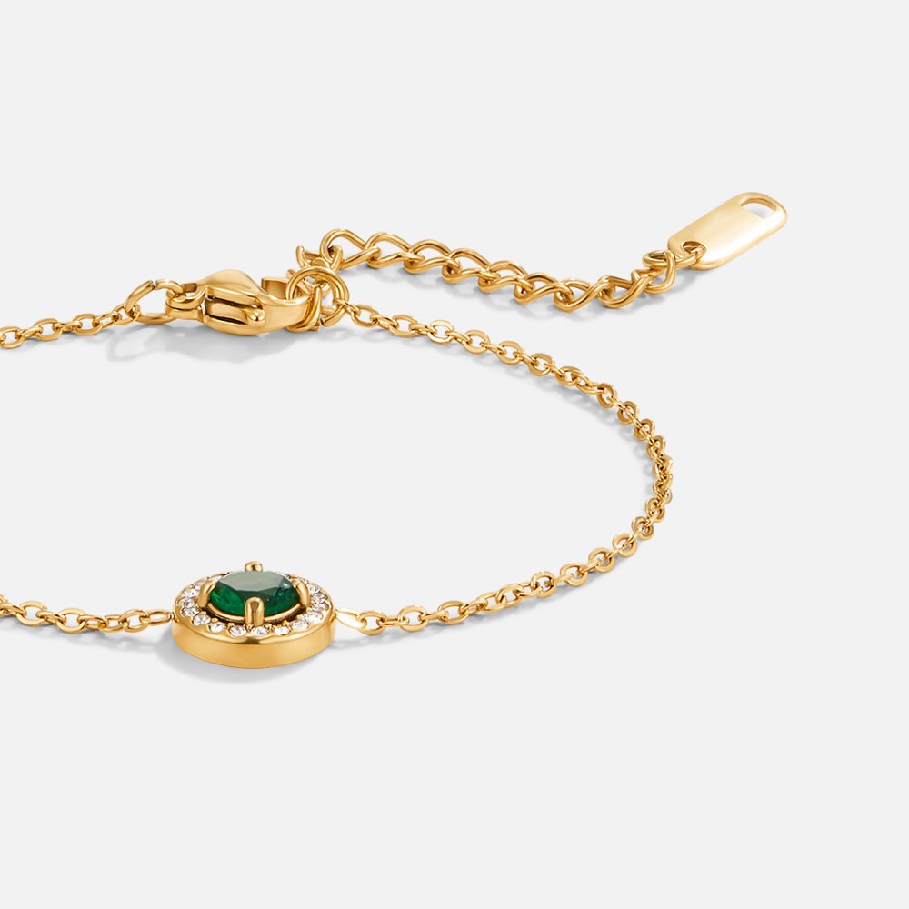 Forest Green Crystal Line Bracelet