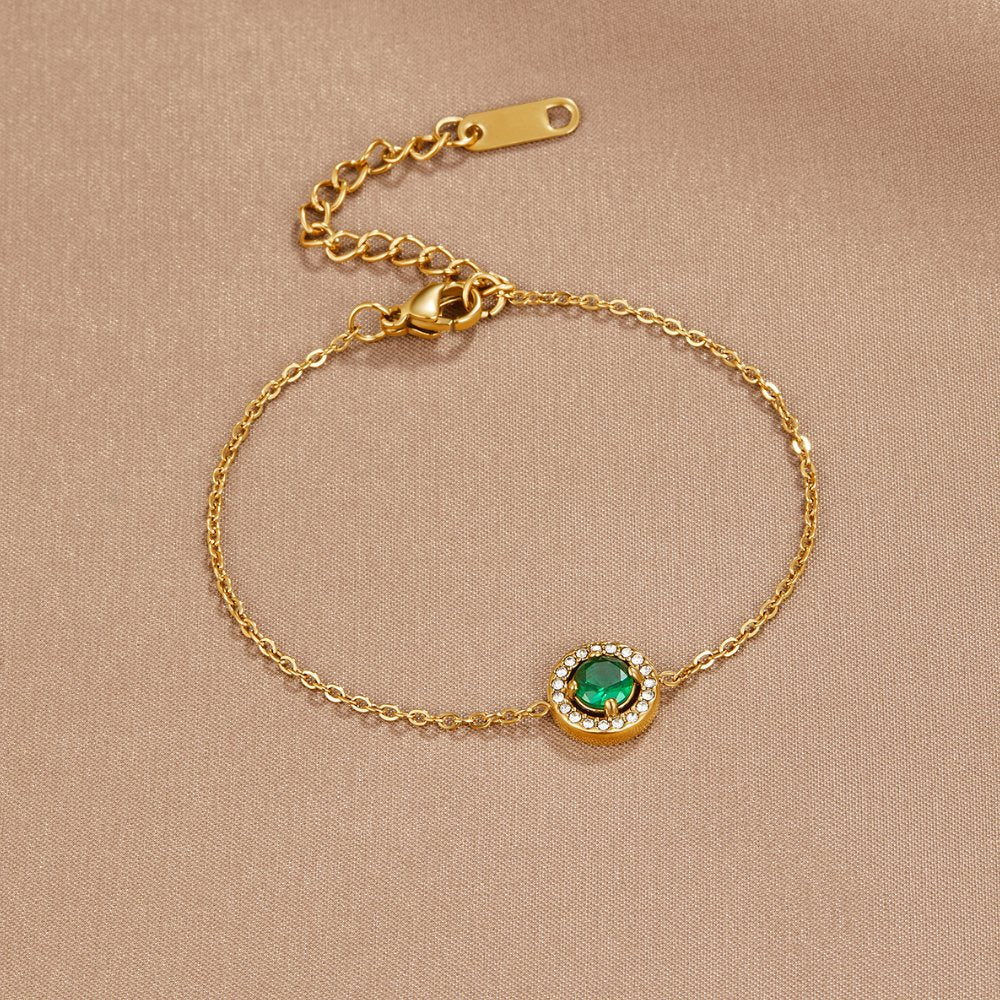 Forest Green Crystal Line Bracelet
